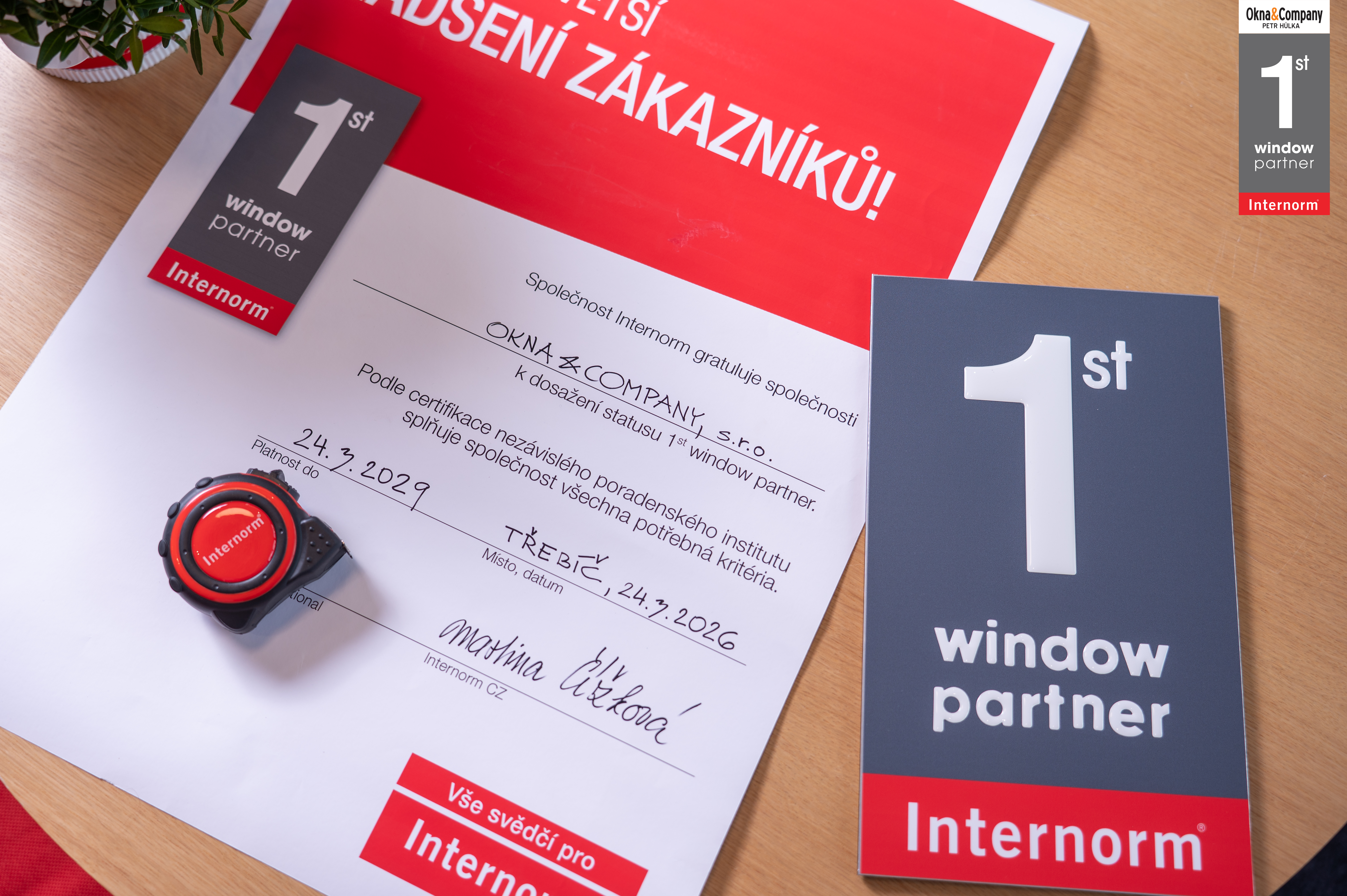 Certifikát 1st window partner - Internorm